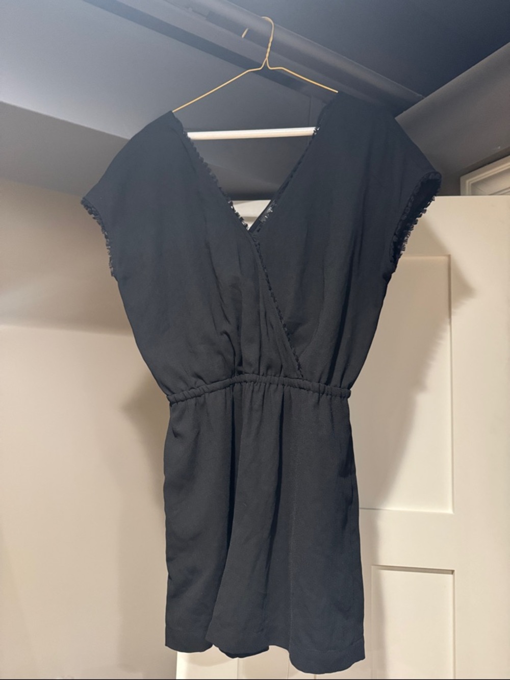 LOFT Black V-Neck Short Dress